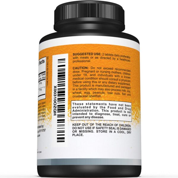 Version 1.0.0 Envase suplemento cúrcuma orgánica Sunergetic certificado USDA