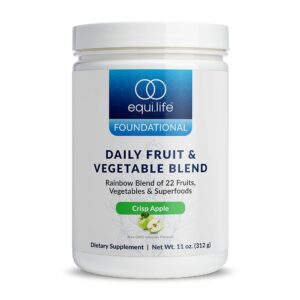 Envase del suplemento Equilife mezcla de frutas y verduras