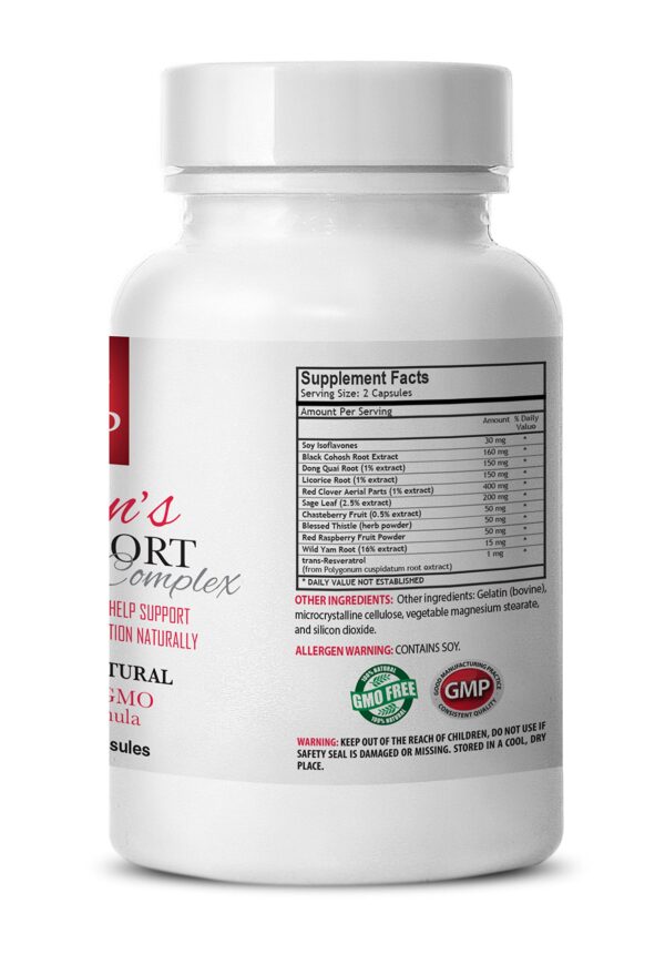 Etiqueta suplemento para mujeres con extractos herbales naturales