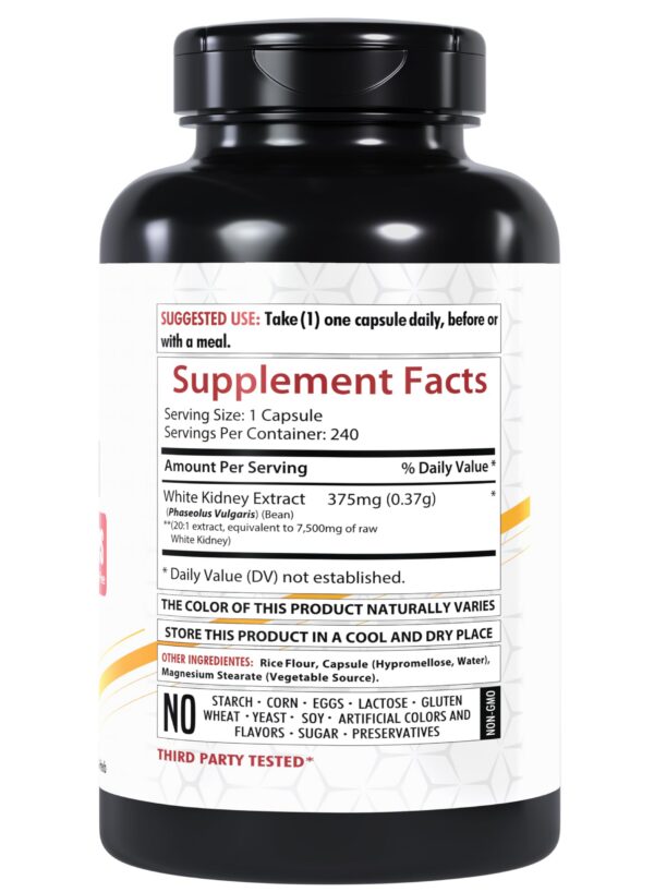 Envase suplemento Healthfare frijol blanco 240 cápsulas