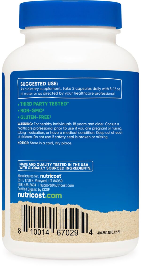 Envase completo suplementos hongo reishi Nutricost