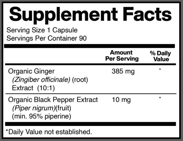 Envase suplemento jengibre con pimienta negra orgánico