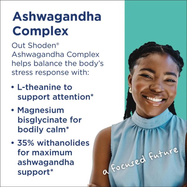 Version 1.0.0 envase suplemento MethylPro Ashwagandha para calma y enfoque