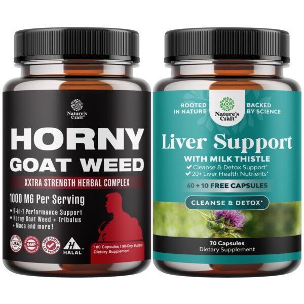Envase suplemento Natures Craft Horny Goat Weed para hombres