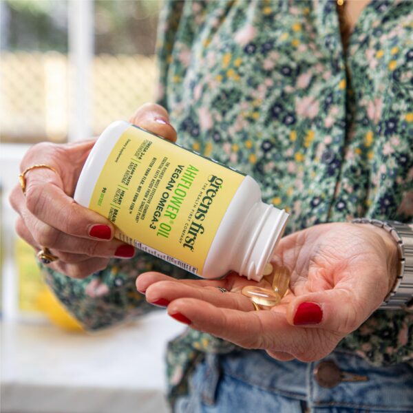 Envase suplemento omega ácido graso esencial aceite de Ahiflower