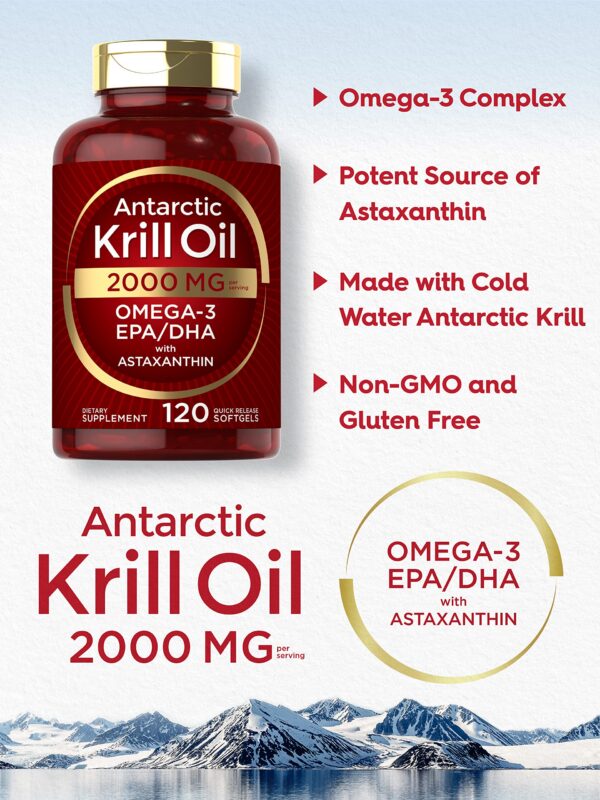Envase de suplemento omega-3 aceite de kril Carlyle 2000 mg