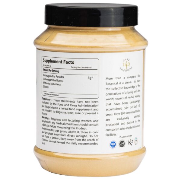 Version 1.0.0 Envase del suplemento herbal polvo Ashwagandha bixa BOTANICAL