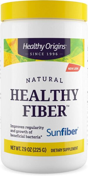 envase suplemento polvo fibra healthy origins sunfiber 225g
