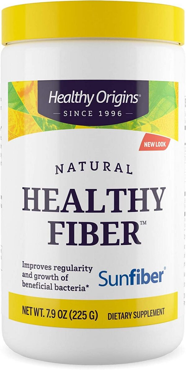 envase suplemento polvo fibra healthy origins sunfiber 225g
