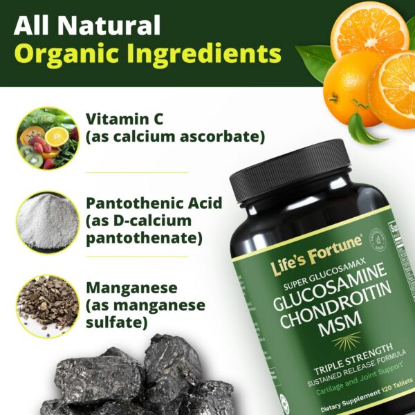 Vista del envase suplementario para salud articular y movilidad