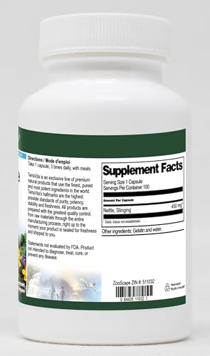 Envase suplemento natural TerraVita hoja de ortiga 450 mg