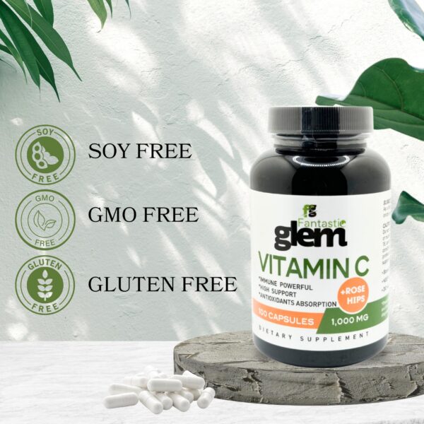 Version 1.0.0 Envase de suplemento de vitamina C 1000 mg Fantastic Glem
