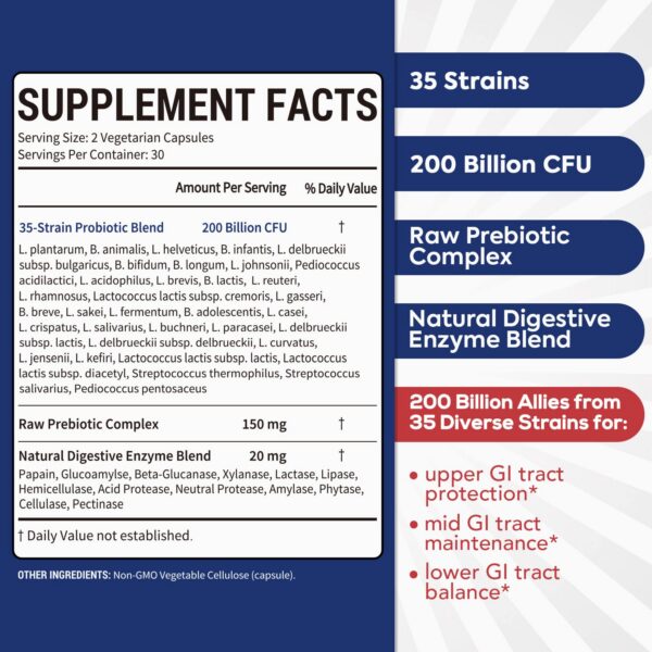 Envase Surebounty suplemento probiótico para salud intestinal