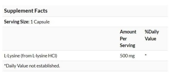 Envase Swanson L-Lisina suplemento calma y sistema nervioso