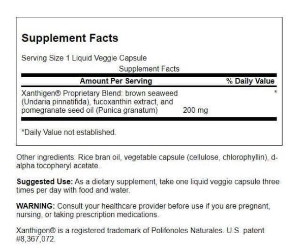 Version 1.0.0 envase swanson xanthigen 90 cápsulas líquidas vegetales