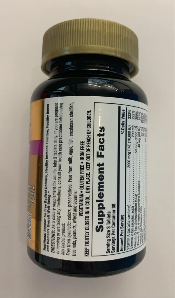 Envase y tabletas multivitamínico Natures Plus AgeLoss