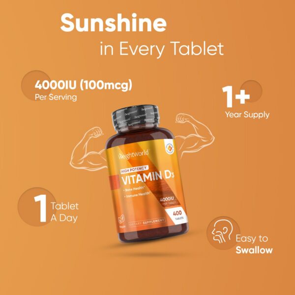 Envase tabletas vitamina d3 4000 ui para más de un año WeightWorld