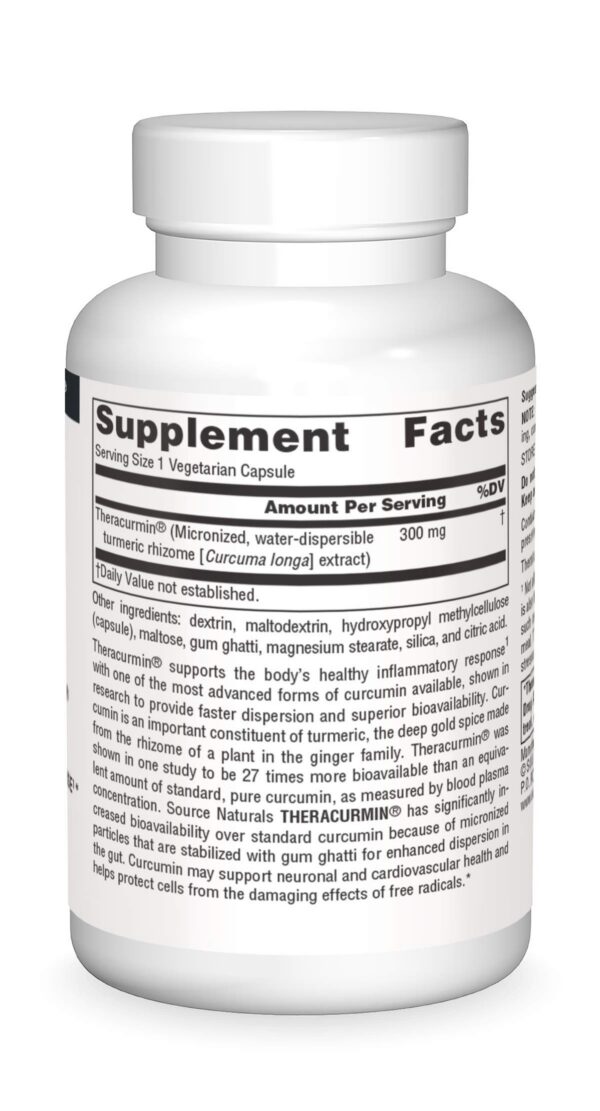 Envase Theracurmin Source Naturals 60 cápsulas