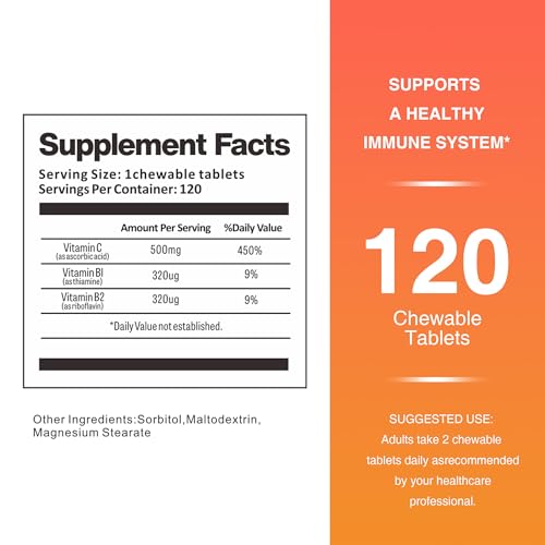 Envase TOLOUS vitamina C 500 mg tabletas masticables