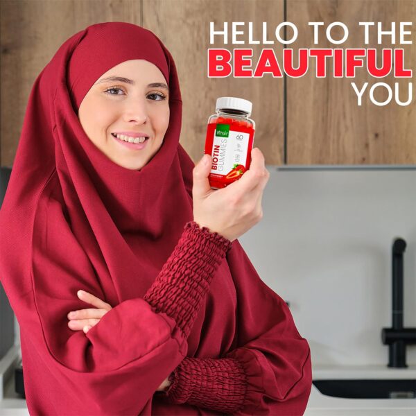 Parte trasera del envase Khair gominolas biotina 60 unidades