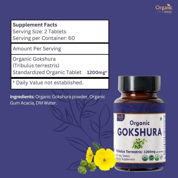 Envase de tribulus terrestris orgánico Gokshura