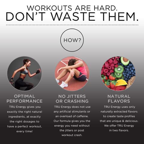 Envase TRU Supplements Energy pre entreno fórmula natural sin nerviosismo