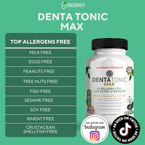 Envase verde y blanco del suplemento Denta Tonic Max para salud digestiva