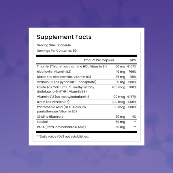 Vista lateral del envase de Thomas' B Complex