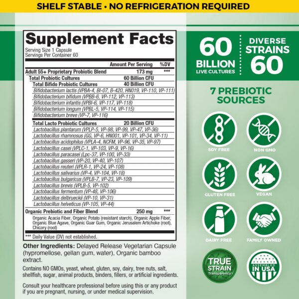 Envase Vital Flora para adultos mayores de 55 años