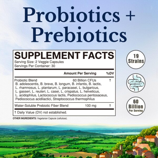 Envase Vitalitown probióticos 60 cápsulas