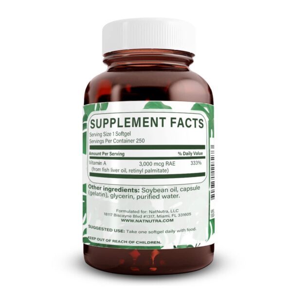 Envase de vitamina A sin gluten