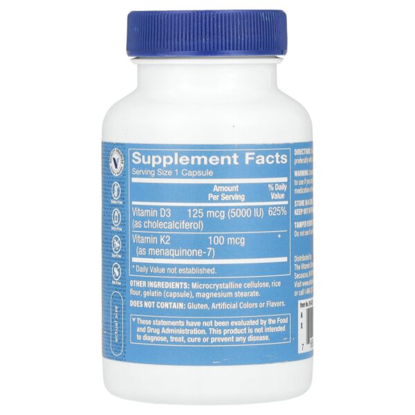 Envase de vitamina d3 y k2 the vitamin shoppe 5,000 ui