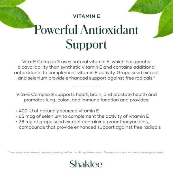 Envase Vitamina E Shaklee 90 cápsulas antioxidantes