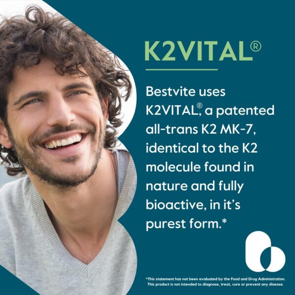Envase vitamina K2 BESTVITE sin estearatos y sin GMO
