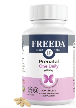 envase vitamina prenatal freeda kosher 100 tabletas