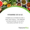 Envase de vitaminas D3 y K2 Natures Plus