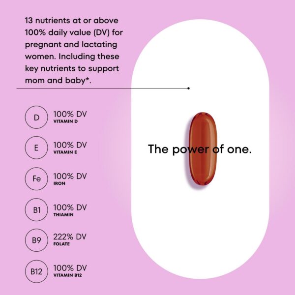 Envase con vitaminas para embarazo ONE A DAY 90 cápsulas