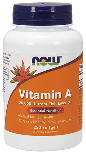 Envase vitaminas NOW Foods vitamina A 25,000 UI