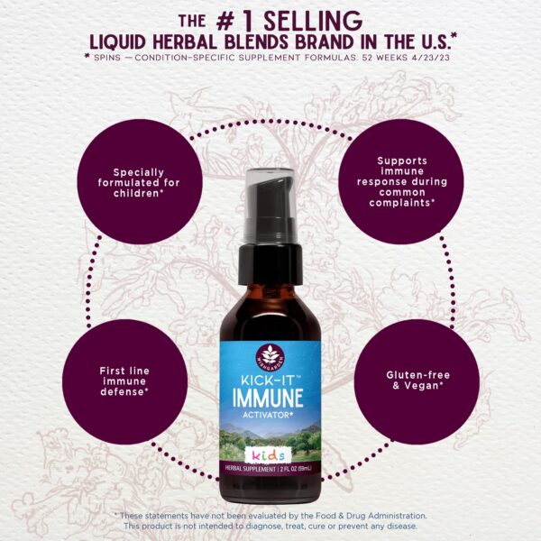 Envase WishGarden Kick-It Immune fórmula segura para bebés y niños