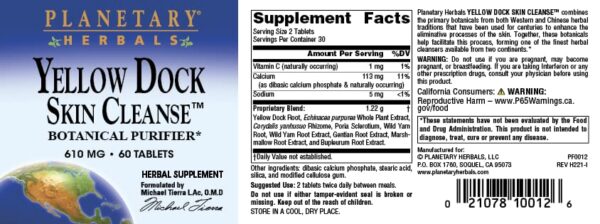 envase yellow dock herbal purificador botánico