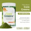 Envase Zahler Core Greens polvo verde orgánico para salud intestinal
