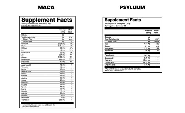 Envase Zen Spirit Maca y Psyllium en polvo para uso diario y recetas