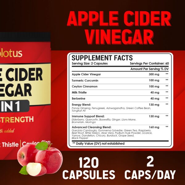 Envase Zolotus suplemento cápsulas naturales vinagre de manzana