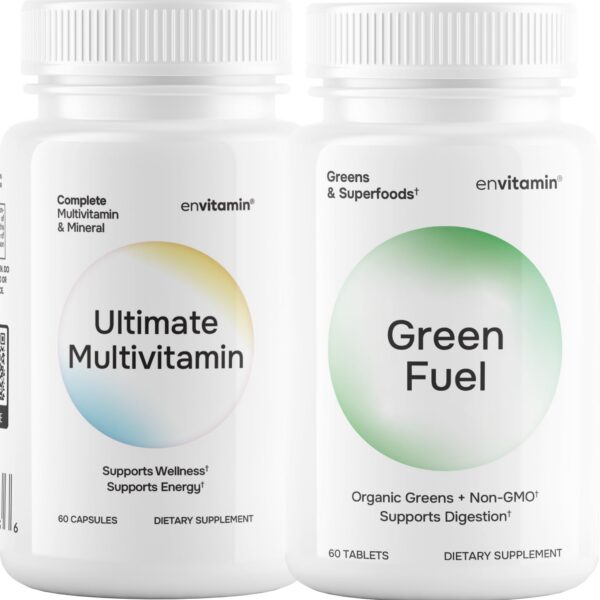 Envase EnvtiVitamin Ultimate Multivitamin & Green Fuel cáspulas