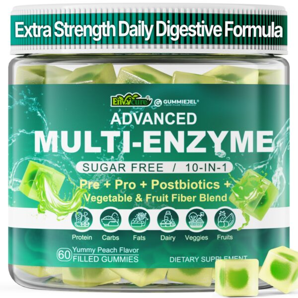 EnvyCure enzimas digestivas gomitas frentes