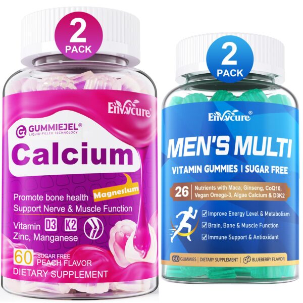 Frente del empaque ENVYCURE gomitas calcio sin azúcar