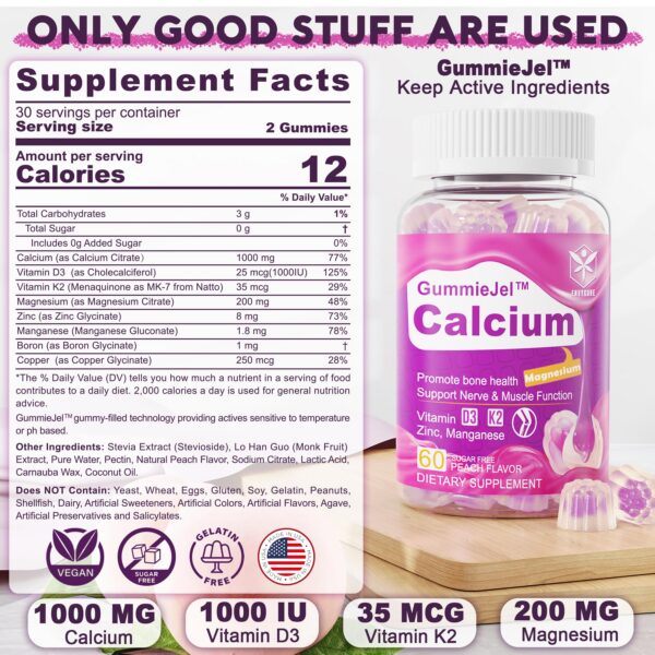 Etiqueta ENVYCURE gomitas calcio y multivitamínicas