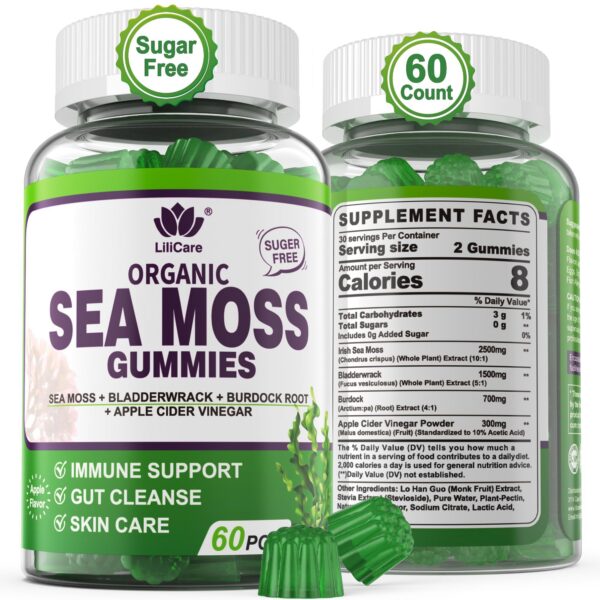 Frente de la botella de Sea Moss gummies EnvyDeal