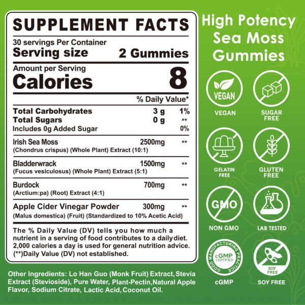 Gomitas Sea Moss en frascos