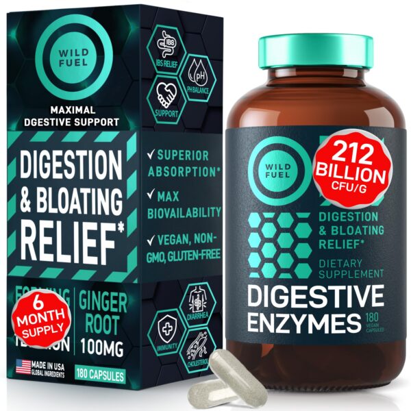 Enzimas digestivas con probióticos suplemento salud intestinal